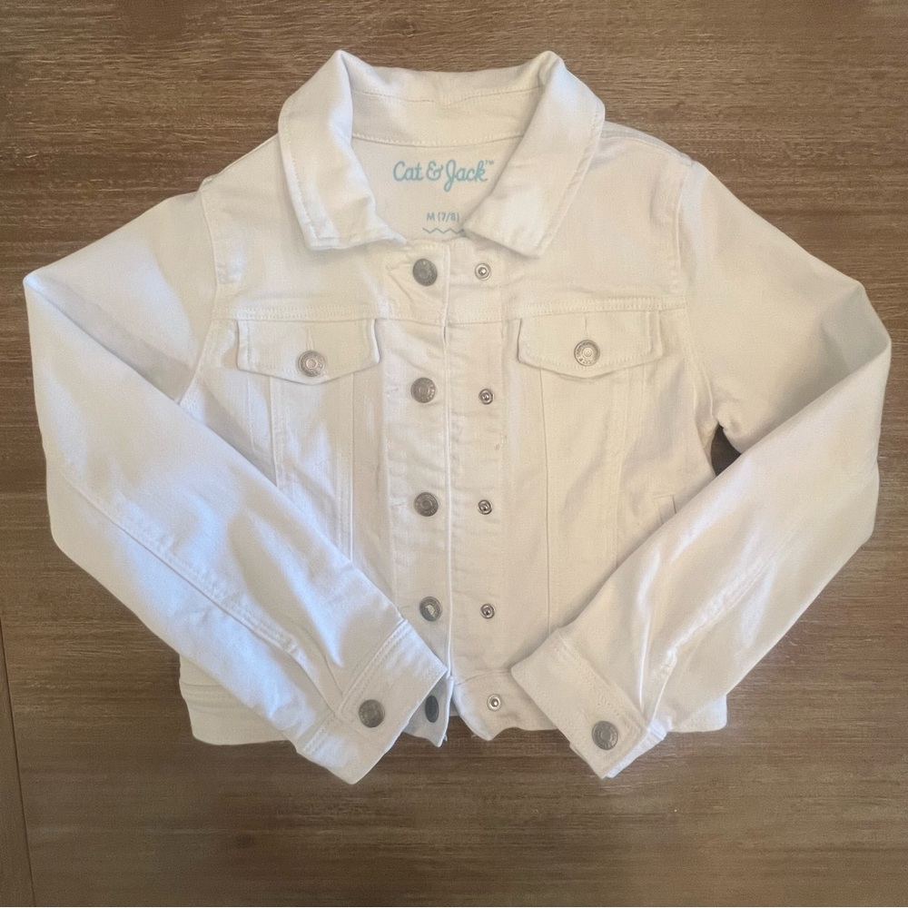 Cat & Jack White Girls' Denim Jean Jacket